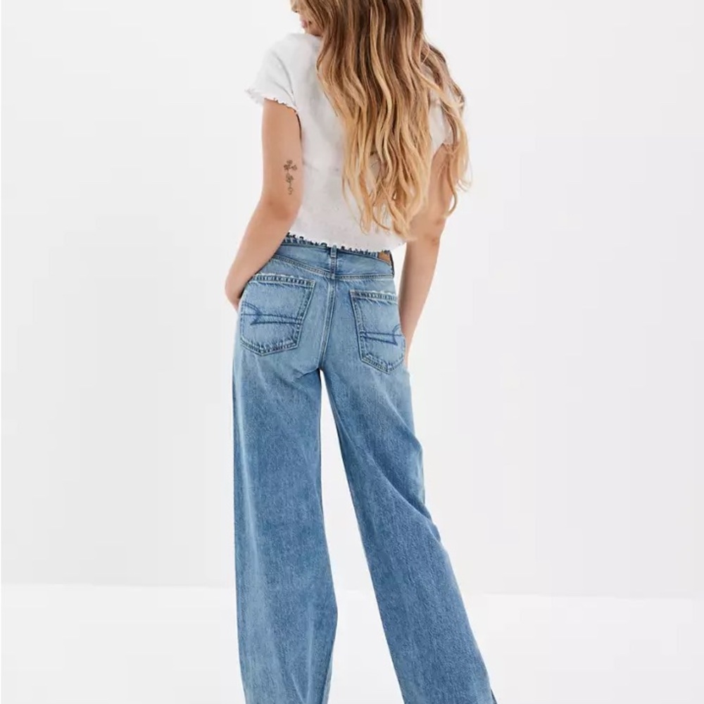 ae super high-rise baggy wide leg jeans (stretchy) - Picture 2 of 9